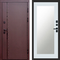 Входная дверь Termo-Door Simple Шоколад - Зеркало Триумф Белый софт