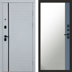 Входная дверь Termo-Door Simple White - Зеркало Фацет Grey софт