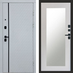 Входная дверь Termo-Door Simple White - Зеркало Триумф лиственница