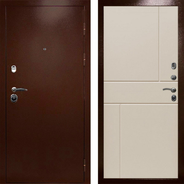 Входная дверь Termo-Door Техно Медь Антик - Горизонт Слоновая кость
