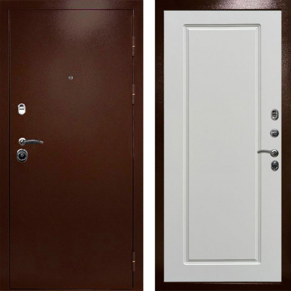 Входная дверь Termo-Door Техно Медь Антик - Гранд Белый софт