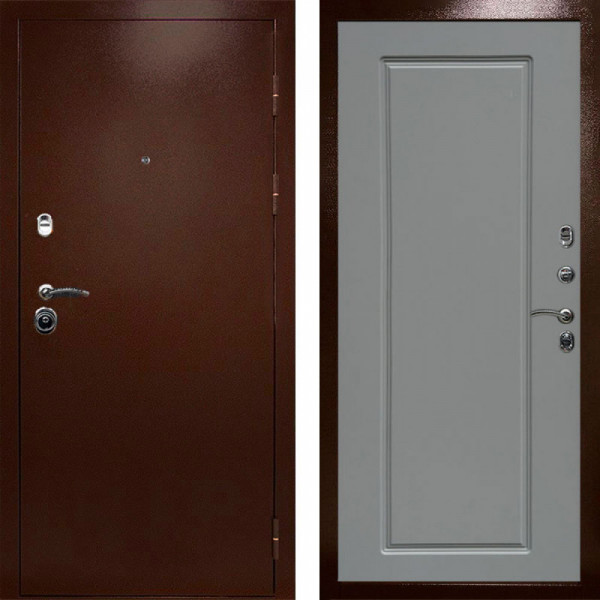 Входная дверь Termo-Door Техно Медь Антик - Гранд Grey софт