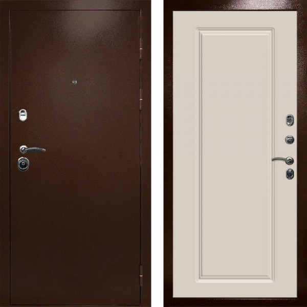 Входная дверь Termo-Door Техно Медь Антик - Гранд Слоновая кость