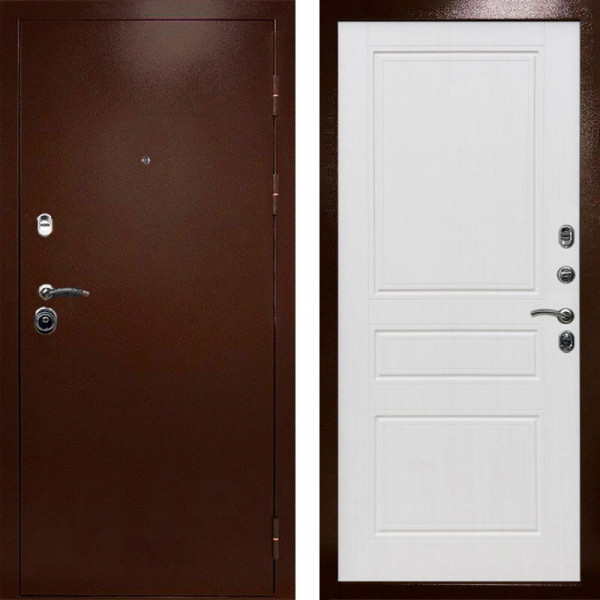 Входная дверь Termo-Door Техно Медь Антик - Классика белое дерево