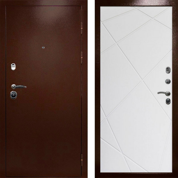 Входная дверь Termo-Door Техно Медь Антик - Лучи белый