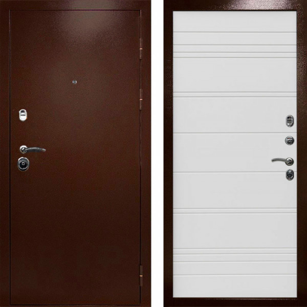 Входная дверь Termo-Door Техно Медь Антик - Лучи White line