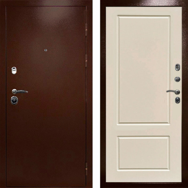 Входная дверь Termo-Door Техно Медь Антик - Марсель Слоновая кость