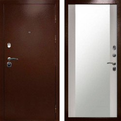 Входная дверь Termo-Door Техно Медь Антик - Зеркало лиственница