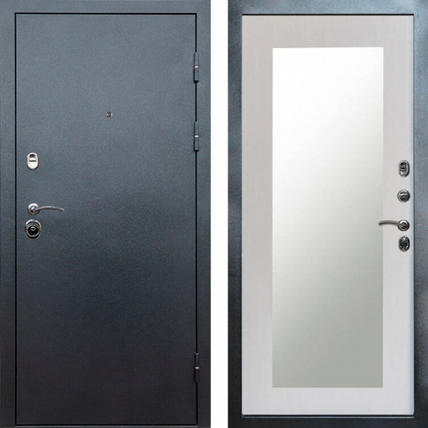 Входная дверь Termo-Door Техно Серебро Антик - Зеркало Триумф лиственница