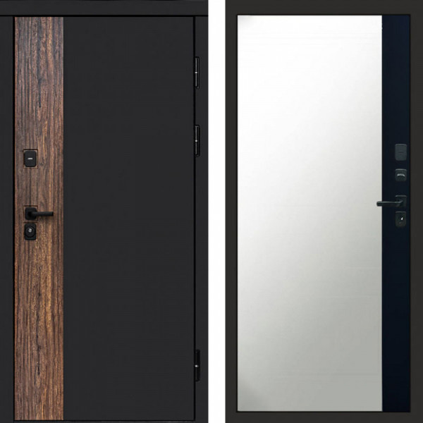 Входная дверь Termo-Door Тор - Зеркало Фацет Черный кварц