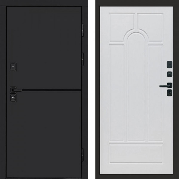 Входная дверь Termo-Door Тренд Black - Арка белое дерево