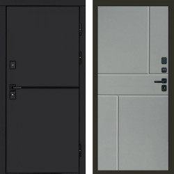 Входная дверь Termo-Door Тренд Black - Горизонт Grey софт