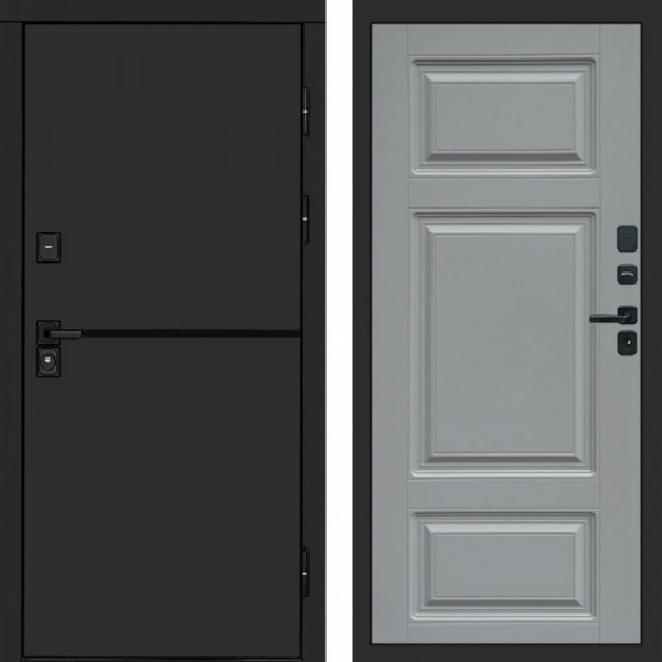 Входная дверь Termo-Door Тренд Black - Лион Grey софт
