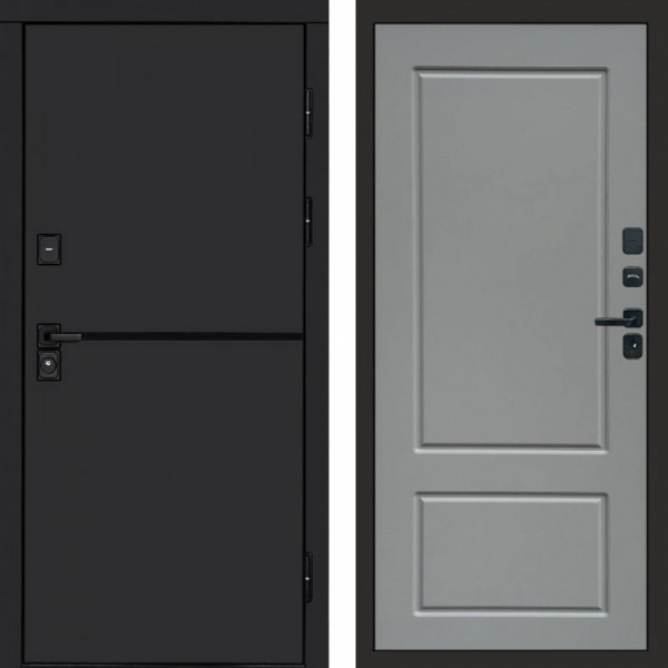 Входная дверь Termo-Door Тренд Black - Марсель Grey софт