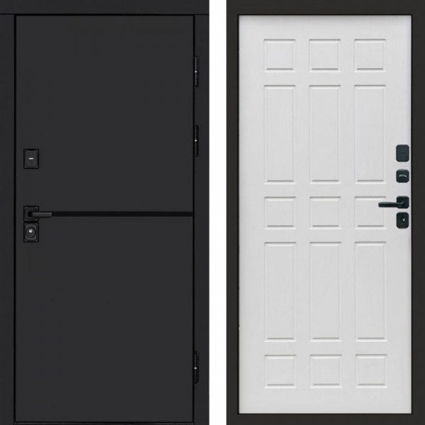 Входная дверь Termo-Door Тренд Black - Спарта белое дерево