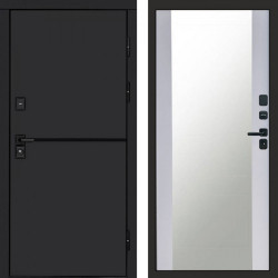 Входная дверь Termo-Door Тренд Black - Зеркало белый софт