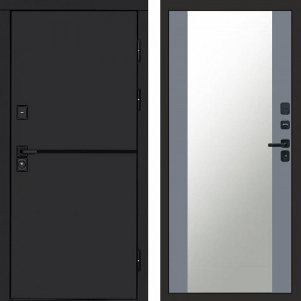 Входная дверь Termo-Door Тренд Black - Зеркало Grey Софт