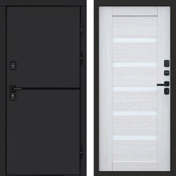 Входная дверь Termo-Door Тренд Black - Зеркало Триумф Царга лиственница 4500 / 5500