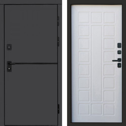 Входная дверь Termo-Door Тренд Графит - Престиж белое дерево
