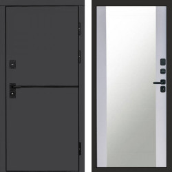 Входная дверь Termo-Door Тренд Графит - Зеркало белый софт