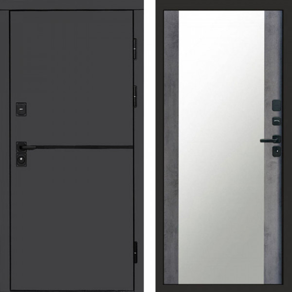 Входная дверь Termo-Door Тренд Графит - Зеркало бетон темный