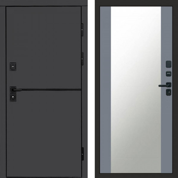 Входная дверь Termo-Door Тренд Графит - Зеркало Grey Софт