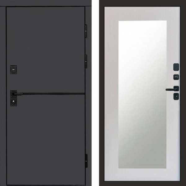 Входная дверь Termo-Door Тренд Графит - Зеркало Триумф лиственница