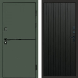 Входная дверь Termo-Door Тренд Грин - Flat Черный кварц