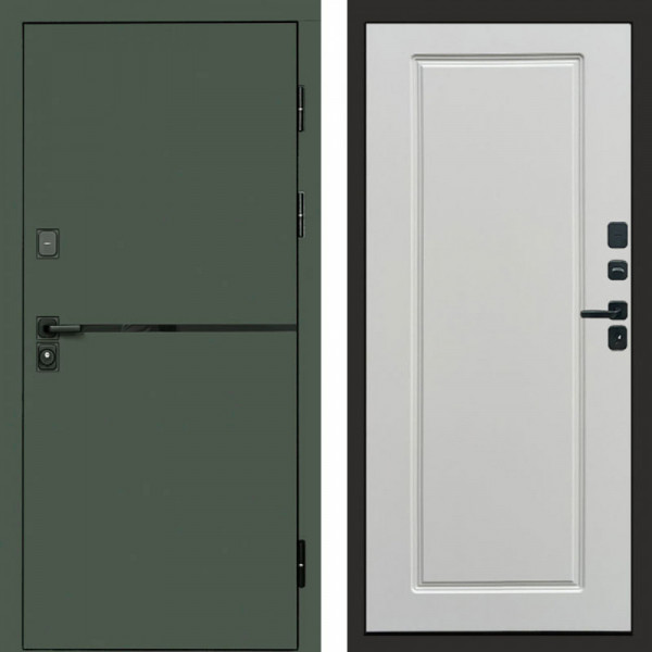 Входная дверь Termo-Door Тренд Грин - Гранд Белый софт