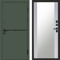Входная дверь Termo-Door Тренд Грин - Зеркало белый софт