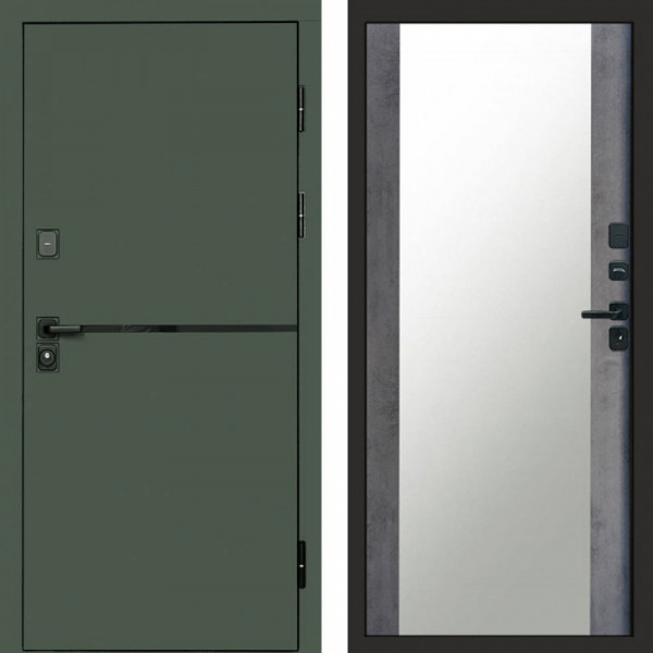 Входная дверь Termo-Door Тренд Грин - Зеркало бетон темный