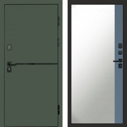 Входная дверь Termo-Door Тренд Грин - Зеркало Фацет Grey софт