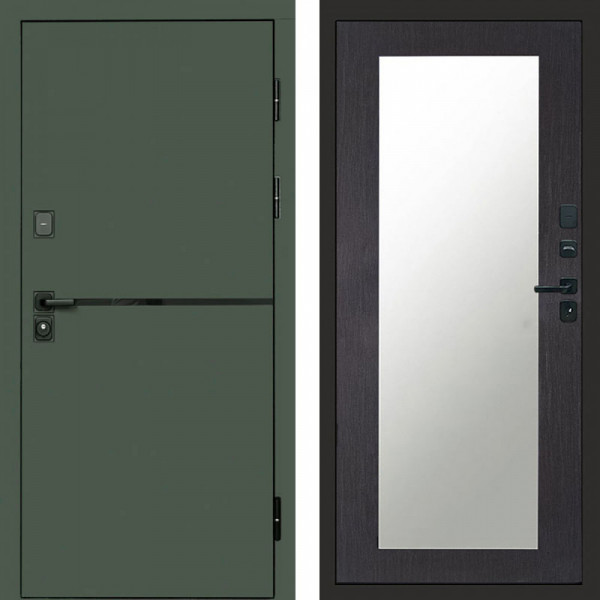 Входная дверь Termo-Door Тренд Грин - Зеркало Триумф венге