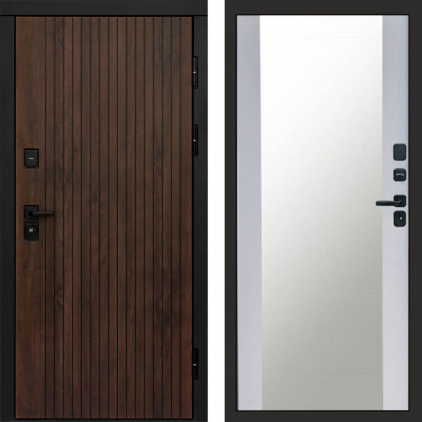 Входная дверь Termo-Door Твист Ультра - Зеркало белый софт