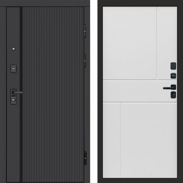 Входная дверь Termo-Door Урбан Black - Горизонт белый