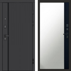 Входная дверь Termo-Door Урбан Black - Зеркало Фацет Черный кварц+тонировка серая
