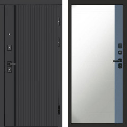 Входная дверь Termo-Door Урбан Black - Зеркало Фацет Grey софт