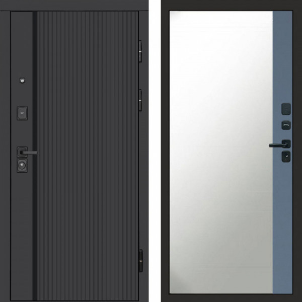 Входная дверь Termo-Door Урбан Black - Зеркало Фацет Grey софт