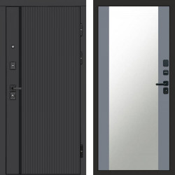 Входная дверь Termo-Door Урбан Black - Зеркало Grey Софт