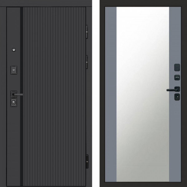 Входная дверь Termo-Door Урбан Black - Зеркало Grey Софт