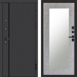 Входная дверь Termo-Door Урбан Black - Зеркало Триумф бетон светлый