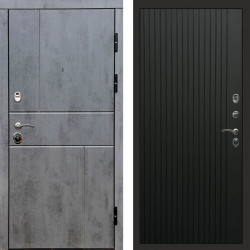 Входная дверь Termo-Door Вертикаль Бетон Темный - Flat Черный кварц