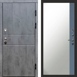 Входная дверь Termo-Door Вертикаль Бетон Темный - Зеркало Фацет Grey софт