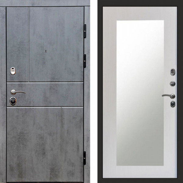 Входная дверь Termo-Door Вертикаль Бетон Темный - Зеркало Триумф лиственница