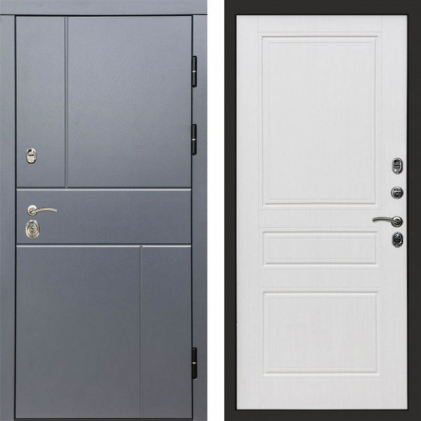 Входная дверь Termo-Door Вертикаль Grey - Классика белое дерево