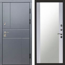 Входная дверь Termo-Door Вертикаль Grey - Зеркало белый софт