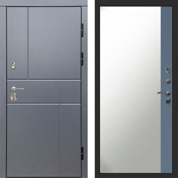 Входная дверь Termo-Door Вертикаль Grey - Зеркало Фацет Grey софт