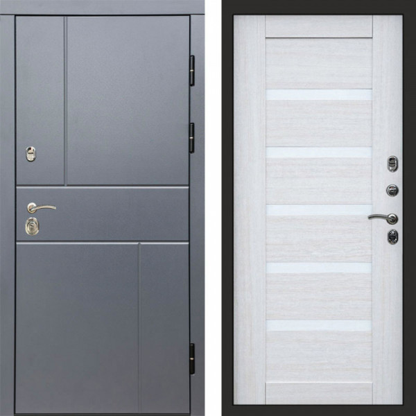 Входная дверь Termo-Door Вертикаль Grey - Зеркало Триумф Царга лиственница 4500 / 5500