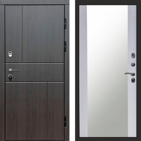 Входная дверь Termo-Door Вертикаль Венге - Зеркало белый софт