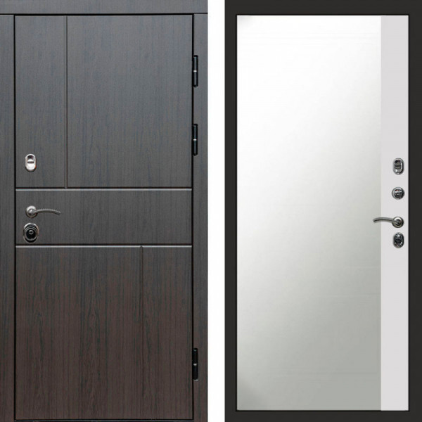 Входная дверь Termo-Door Вертикаль Венге - Зеркало Фацет Белый софт